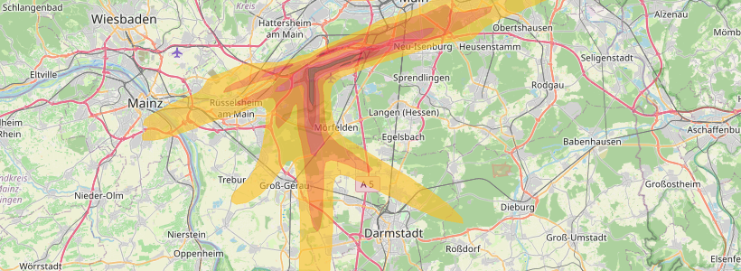 Fluglärm-Lärmzone Flughafen Frankfurt – Karte