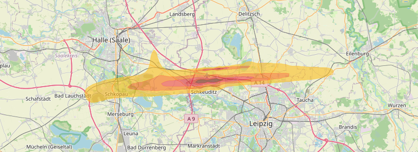 Fluglärm-Lärmzone Flughafen Leipzig/Halle – Karte