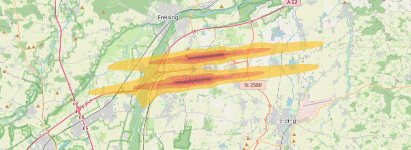Fluglärm-Lärmzone Flughafen München – Karte